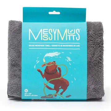 Messy Mutts Ultra Soft Towel with Hand Pockets Cool Grey