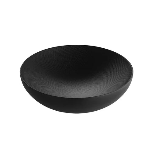 MOIRE TEXTURED DOUBLE WALL BOWL IN BLACK