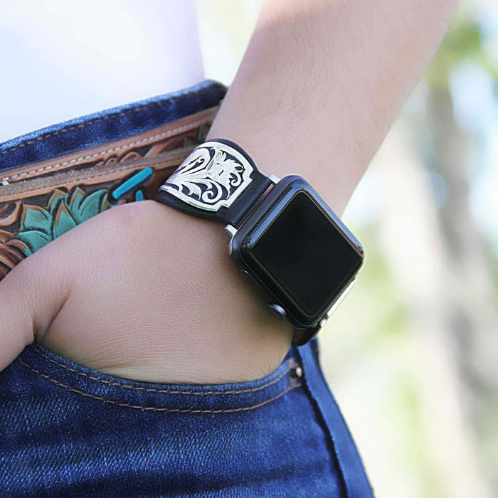 Montana Silversmith Montana Sheridan IWatch Band in Black