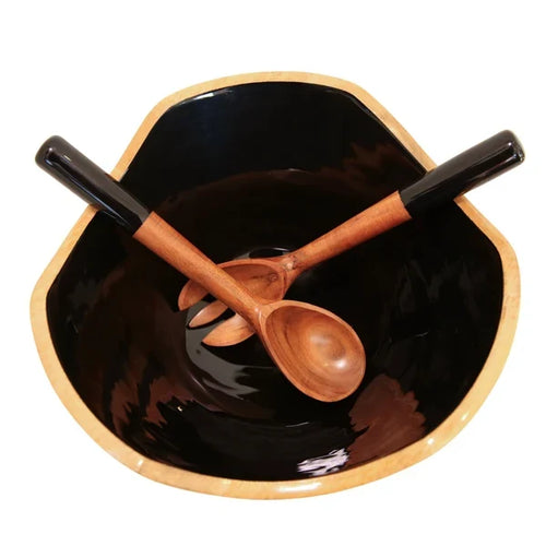 MONTAUK  BOWL SET WITH BLACK ENAMEL LINING