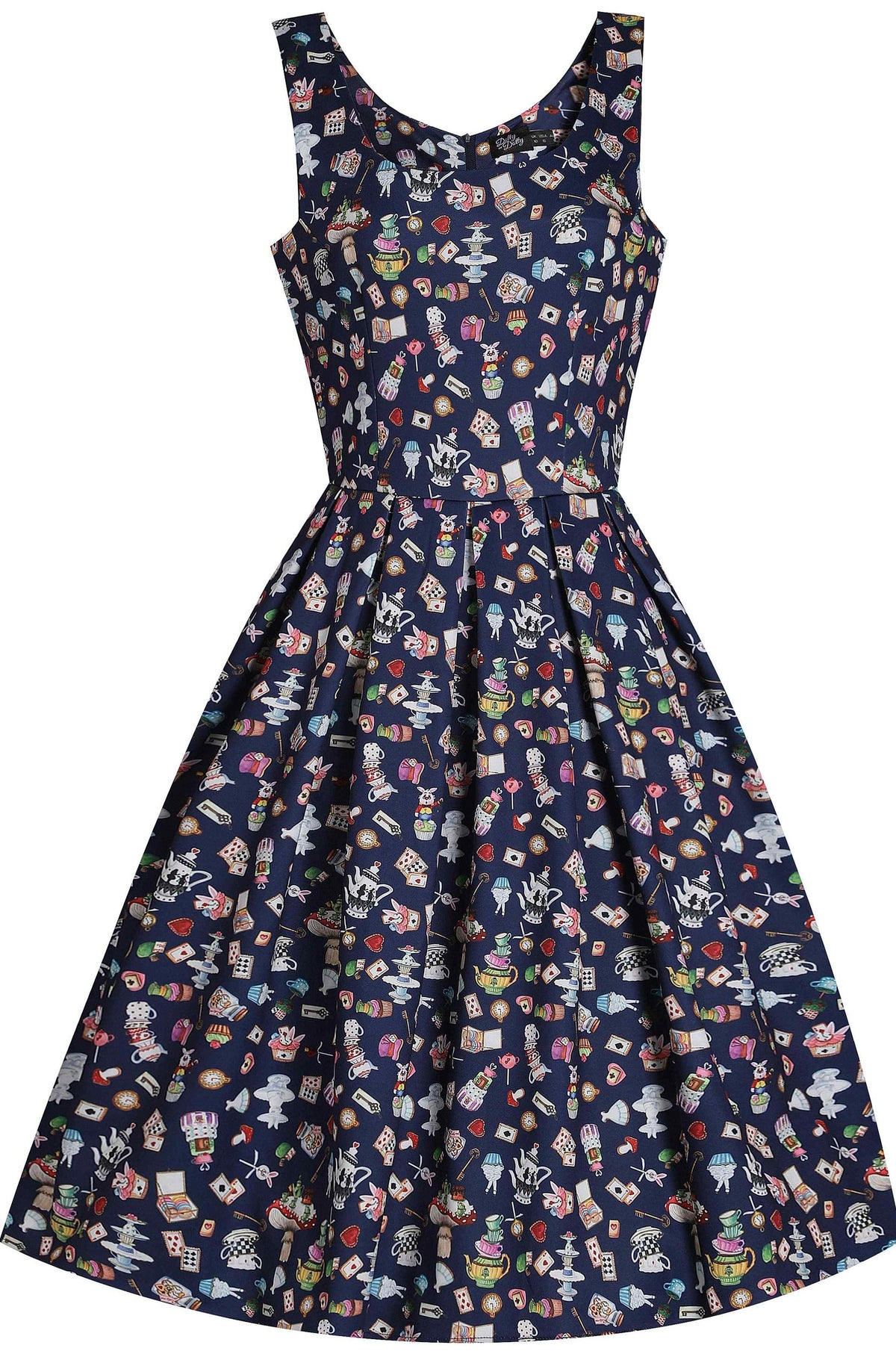 Amanda Navy Blue Wonderland Swing Dress