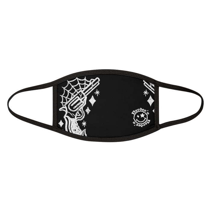 Nerdee's - "Bandit"  (WHT Design 01) - Mixed-Fabric Face Mask - Black