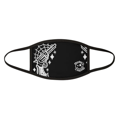 Nerdee's - "Bandit"  (WHT Design 01) - Mixed-Fabric Face Mask - Black