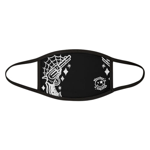 Nerdee's - "Bandit"  (WHT Design 01) - Mixed-Fabric Face Mask - Black