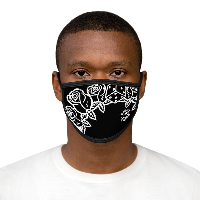 Nerdee's - "Bandit" (WHT Design 02) - Mixed-Fabric Face Mask - Black