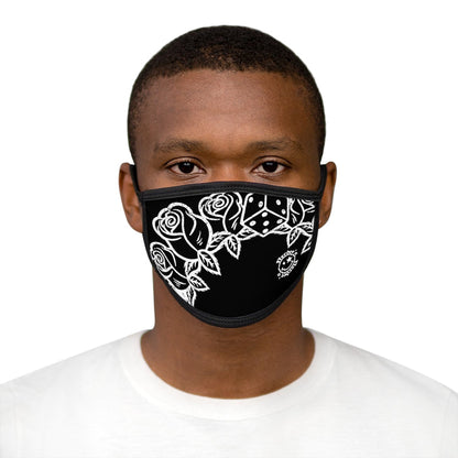 Nerdee's - "Bandit" (WHT Design 02) - Mixed-Fabric Face Mask - Black