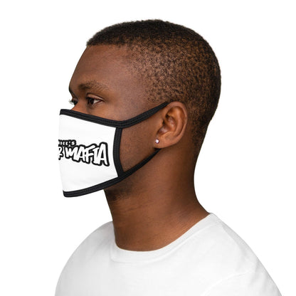 Nerdee's - Mixed-Fabric Face Mask - "Gamer Mafia" Logo (Design 01) - White