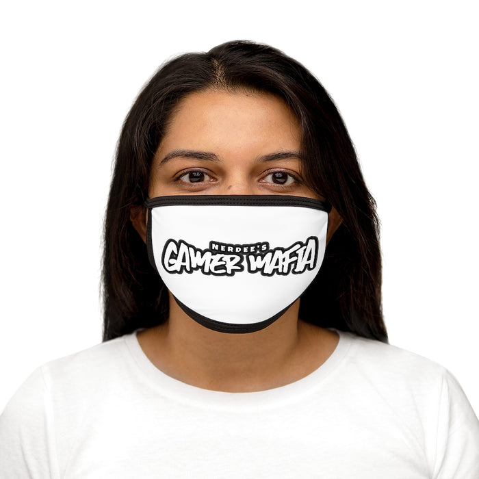 Nerdee's - Mixed-Fabric Face Mask - "Gamer Mafia" Logo (Design 01) - White
