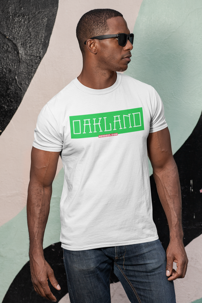 Nerdee's - Neighborhood Tee's - "Oakland" (GRN Design 01)  - Unisex Heavy Cotton Tee