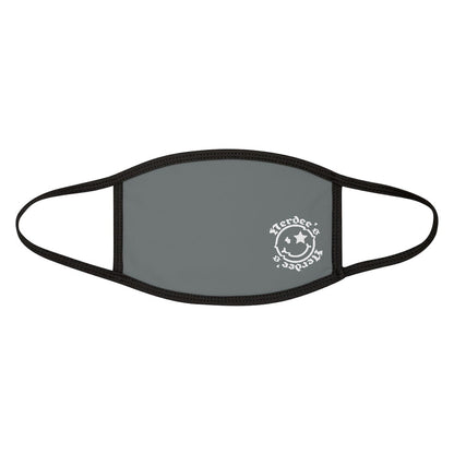 Nerdee's - OE "Mr. Smiley" Logo (WHT Design 01) - Mixed-Fabric Face Mask - Dark Gray