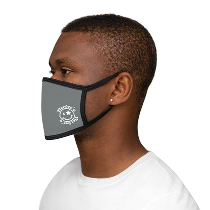 Nerdee's - OE "Mr. Smiley" Logo (WHT Design 01) - Mixed-Fabric Face Mask - Dark Gray