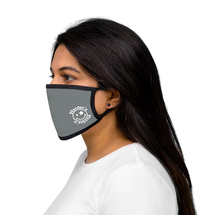 Nerdee's - OE "Mr. Smiley" Logo (WHT Design 01) - Mixed-Fabric Face Mask - Dark Gray