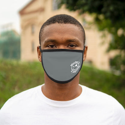 Nerdee's - OE "Mr. Smiley" Logo (WHT Design 01) - Mixed-Fabric Face Mask - Dark Gray
