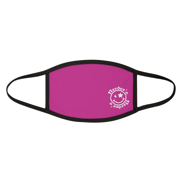 Nerdee's - OE "Mr. Smiley" Logo (WHT Design 01) - Mixed-Fabric Face Mask - Hot Pink