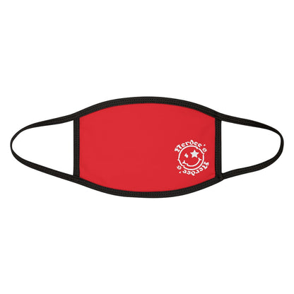 Nerdee's - OE "Mr. Smiley" Logo (WHT Design 01) - Mixed-Fabric Face Mask - Red