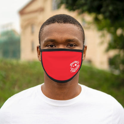 Nerdee's - OE "Mr. Smiley" Logo (WHT Design 01) - Mixed-Fabric Face Mask - Red