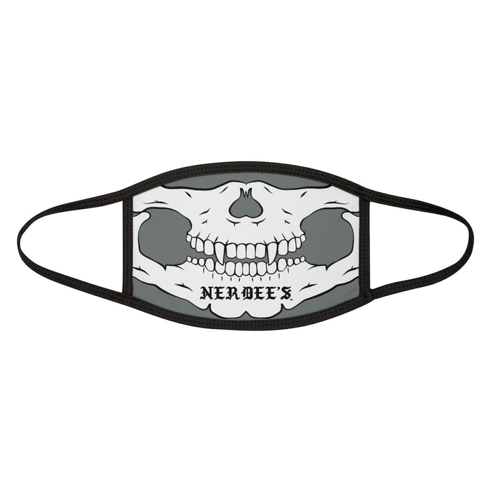 Nerdee's - "Skull Face" (WHT Design 02) - Mixed-Fabric Face Mask (Adult Large Fit) - Dark Gray