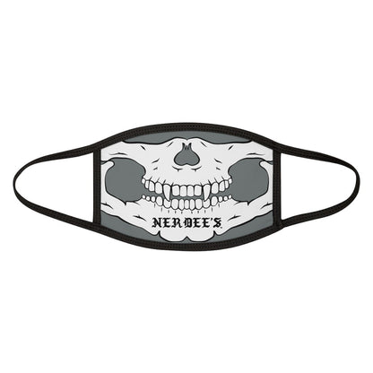 Nerdee's - "Skull Face" (WHT Design 02) - Mixed-Fabric Face Mask (Adult Large Fit) - Dark Gray