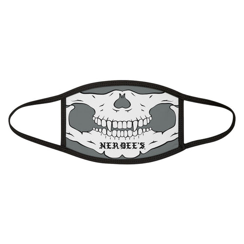 Nerdee's - "Skull Face" (WHT Design 02) - Mixed-Fabric Face Mask (Adult Large Fit) - Dark Gray