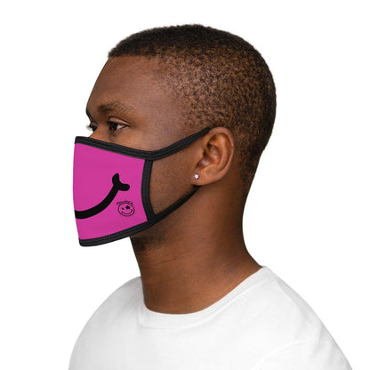 Nerdee's - "Smiley Face" with Logo (BLK Design 01) - Mixed-Fabric Face Mask - Hot Pink