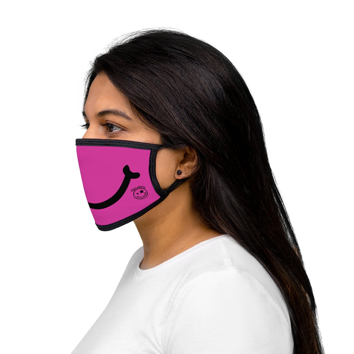 Nerdee's - "Smiley Face" with Logo (BLK Design 01) - Mixed-Fabric Face Mask - Hot Pink