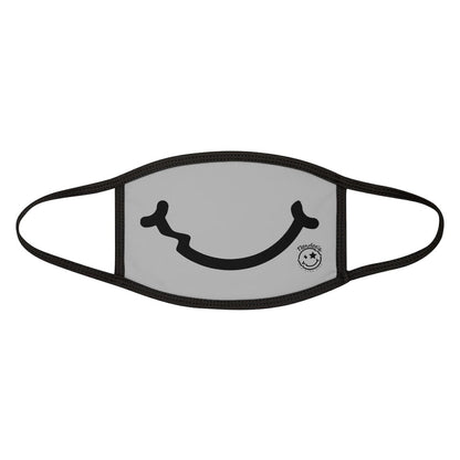 Nerdee's - "Smiley Face" with Logo (BLK Design 01) - Mixed-Fabric Face Mask - Light Gray