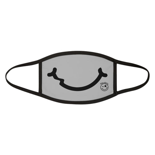 Nerdee's - "Smiley Face" with Logo (BLK Design 01) - Mixed-Fabric Face Mask - Light Gray