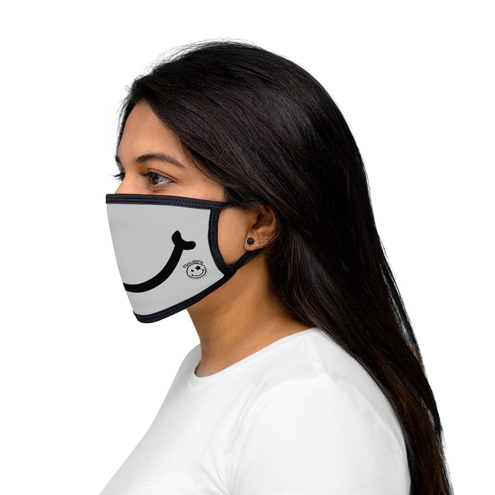 Nerdee's - "Smiley Face" with Logo (BLK Design 01) - Mixed-Fabric Face Mask - Light Gray