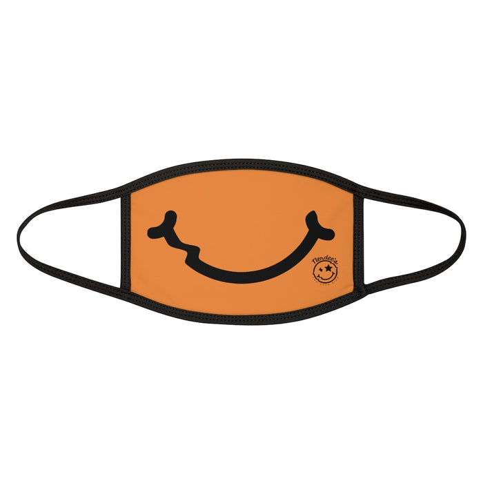 Nerdee's - "Smiley Face" with Logo (BLK Design 01) - Mixed-Fabric Face Mask - Orange