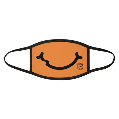 Nerdee's - "Smiley Face" with Logo (BLK Design 01) - Mixed-Fabric Face Mask - Orange