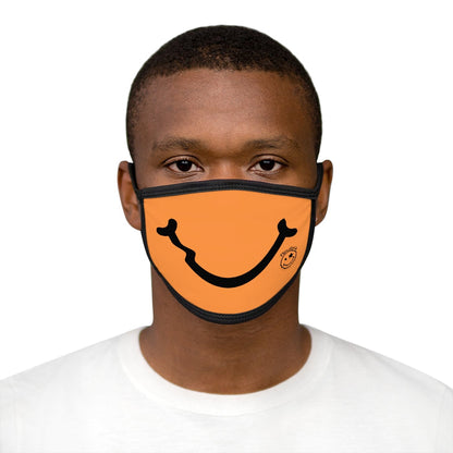 Nerdee's - "Smiley Face" with Logo (BLK Design 01) - Mixed-Fabric Face Mask - Orange