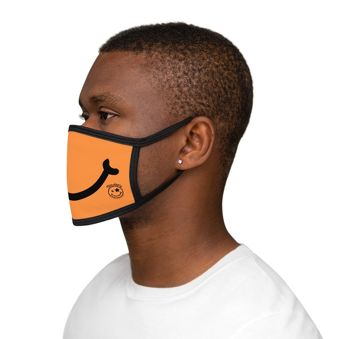 Nerdee's - "Smiley Face" with Logo (BLK Design 01) - Mixed-Fabric Face Mask - Orange