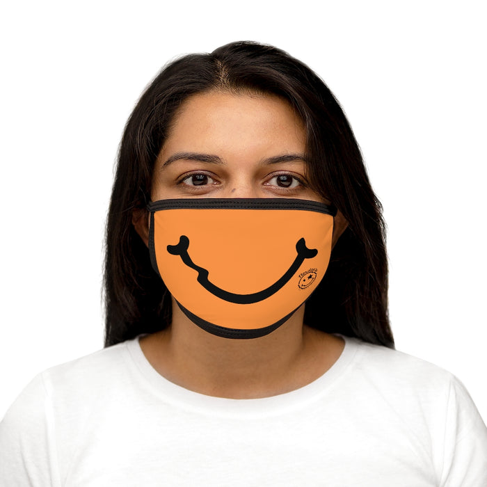 Nerdee's - "Smiley Face" with Logo (BLK Design 01) - Mixed-Fabric Face Mask - Orange