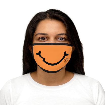 Nerdee's - "Smiley Face" with Logo (BLK Design 01) - Mixed-Fabric Face Mask - Orange