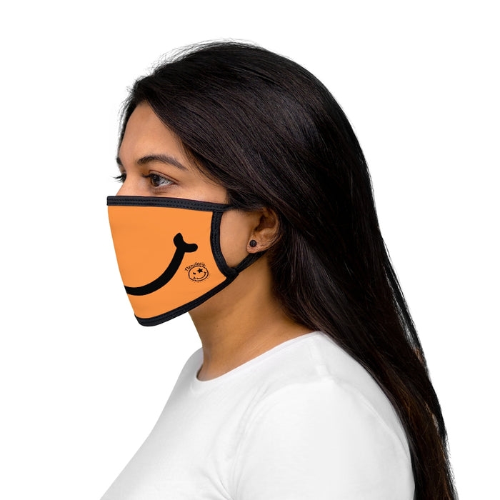 Nerdee's - "Smiley Face" with Logo (BLK Design 01) - Mixed-Fabric Face Mask - Orange
