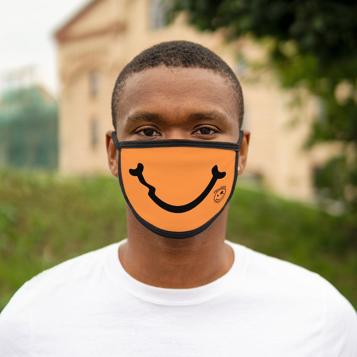 Nerdee's - "Smiley Face" with Logo (BLK Design 01) - Mixed-Fabric Face Mask - Orange