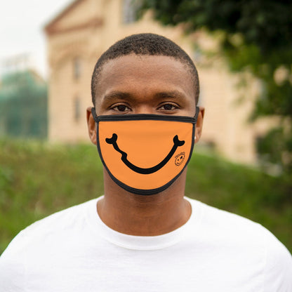 Nerdee's - "Smiley Face" with Logo (BLK Design 01) - Mixed-Fabric Face Mask - Orange