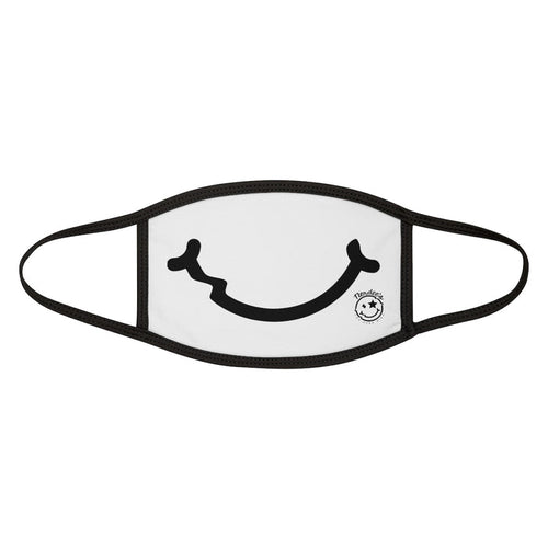 Nerdee's - "Smiley Face" with Logo (BLK Design 01) - Mixed-Fabric Face Mask - White