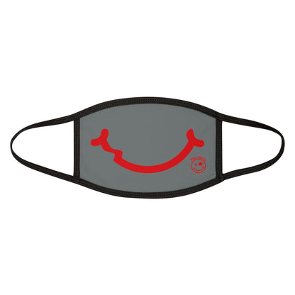 Nerdee's - "Smiley Face" with Logo (RED Design 01) - Mixed-Fabric Face Mask - Dark Gray