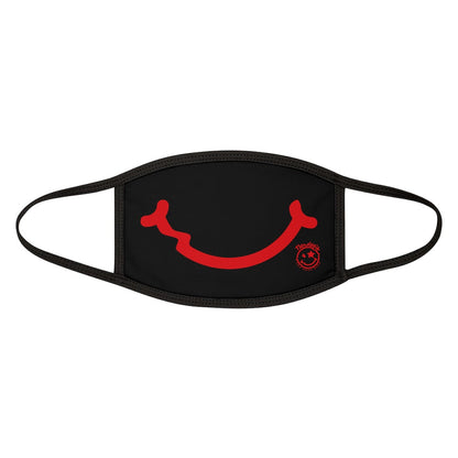 Nerdee's - "Smiley Face" with Logo (RED Design 01) - Mixed-Fabric Face Mask