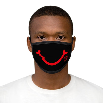 Nerdee's - "Smiley Face" with Logo (RED Design 01) - Mixed-Fabric Face Mask