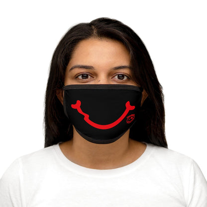Nerdee's - "Smiley Face" with Logo (RED Design 01) - Mixed-Fabric Face Mask