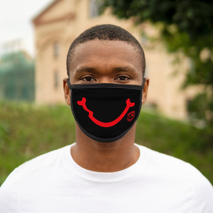 Nerdee's - "Smiley Face" with Logo (RED Design 01) - Mixed-Fabric Face Mask