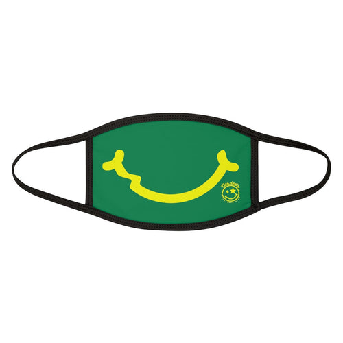 Nerdee's - "Smiley Face" with Logo (YEL Design 01) - Mixed-Fabric Face Mask - Green