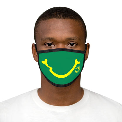 Nerdee's - "Smiley Face" with Logo (YEL Design 01) - Mixed-Fabric Face Mask - Green