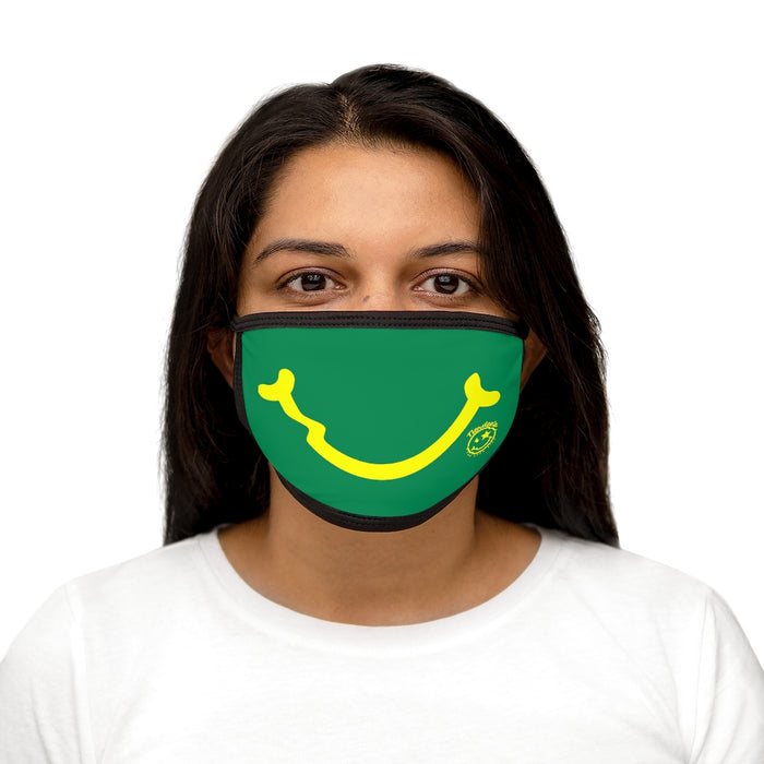 Nerdee's - "Smiley Face" with Logo (YEL Design 01) - Mixed-Fabric Face Mask - Green
