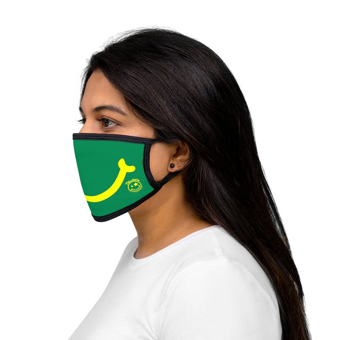 Nerdee's - "Smiley Face" with Logo (YEL Design 01) - Mixed-Fabric Face Mask - Green