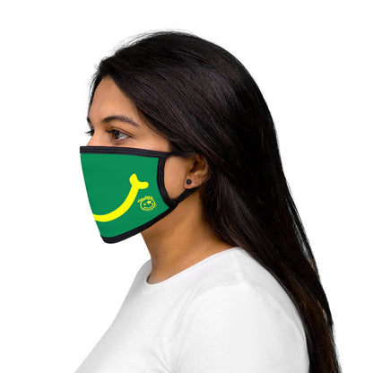 Nerdee's - "Smiley Face" with Logo (YEL Design 01) - Mixed-Fabric Face Mask - Green