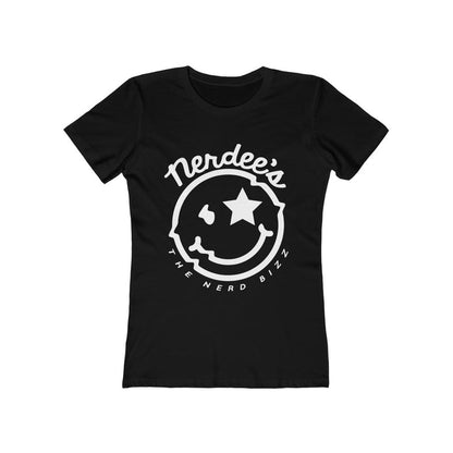 Nerdee's - The Nerd Bizz - "Mr. Smiley" Official Logo - Women's The Boyfriend Tee
