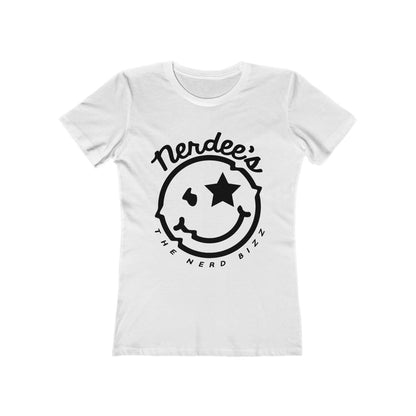 Nerdee's - The Nerd Bizz - "Mr. Smiley" Official Logo - Women's The Boyfriend Tee